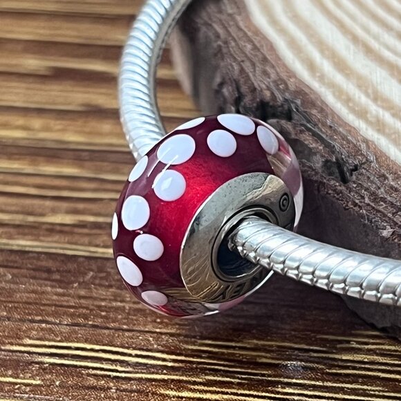 Pandora Charm Minnie's Signature Look Murano Glass Charm - Picture 3 of 4